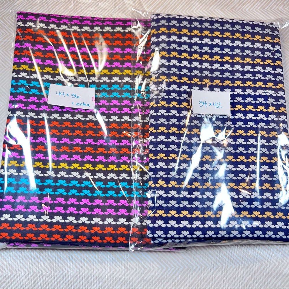 2 Pkgs Colorful Heart Patterned Cotton Fabric